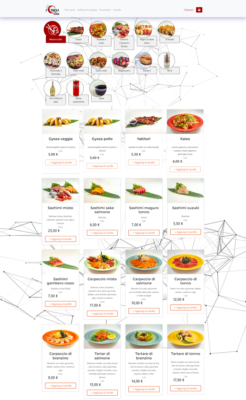 Menu completo Formula Sushi