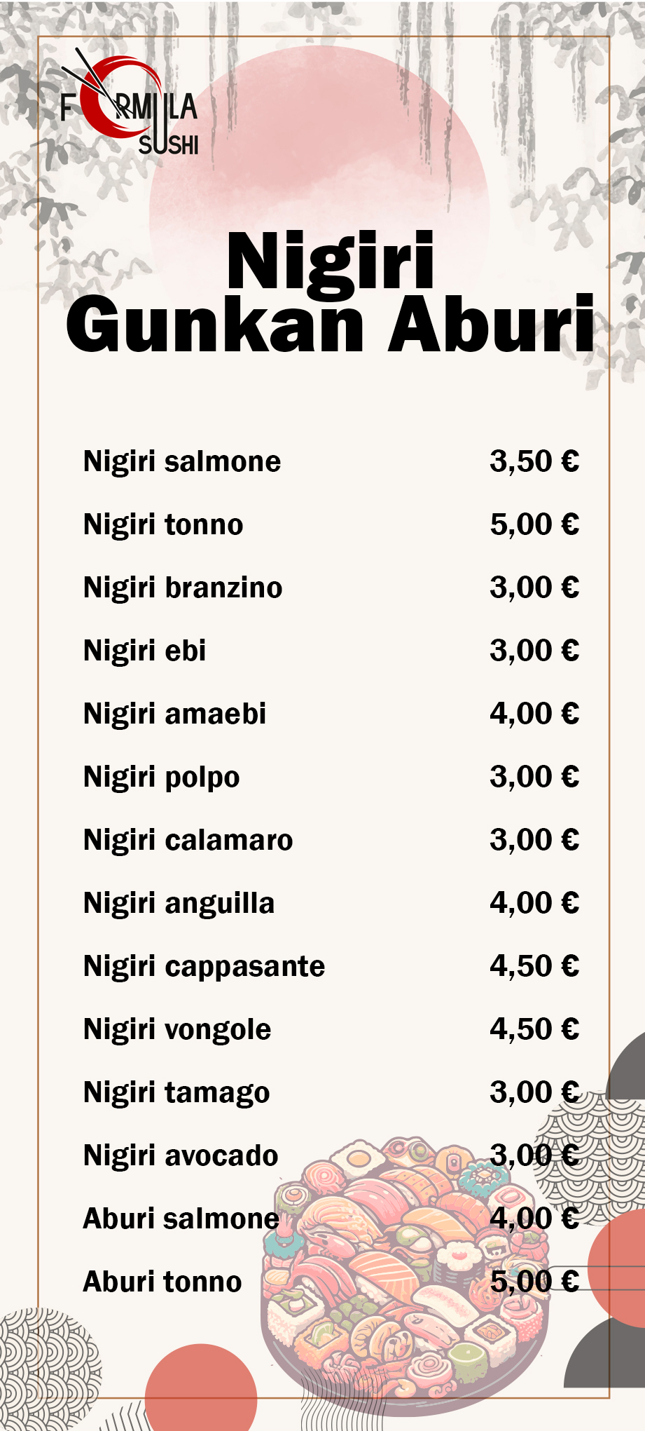 Menu Nigiri Formula Sushi