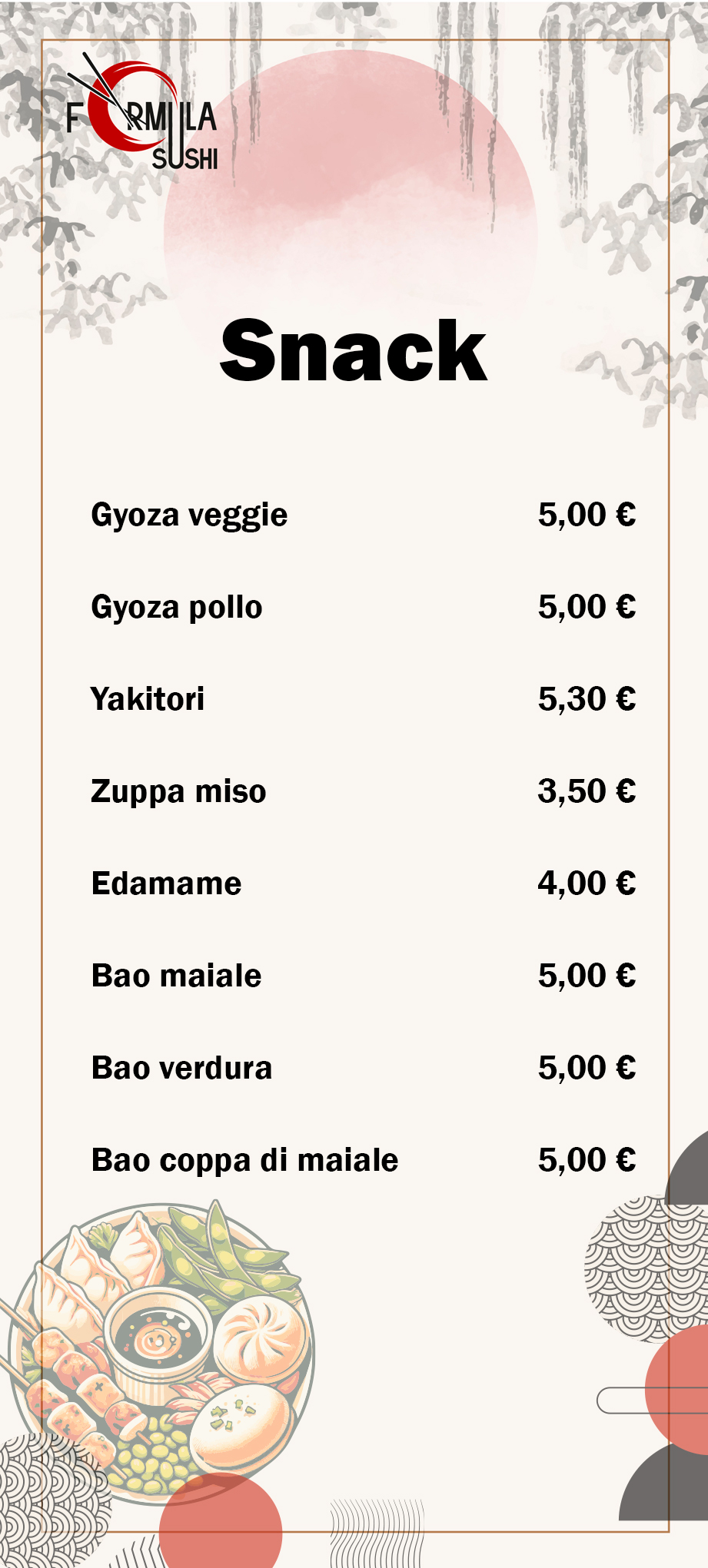 Menu snack Formula Sushi