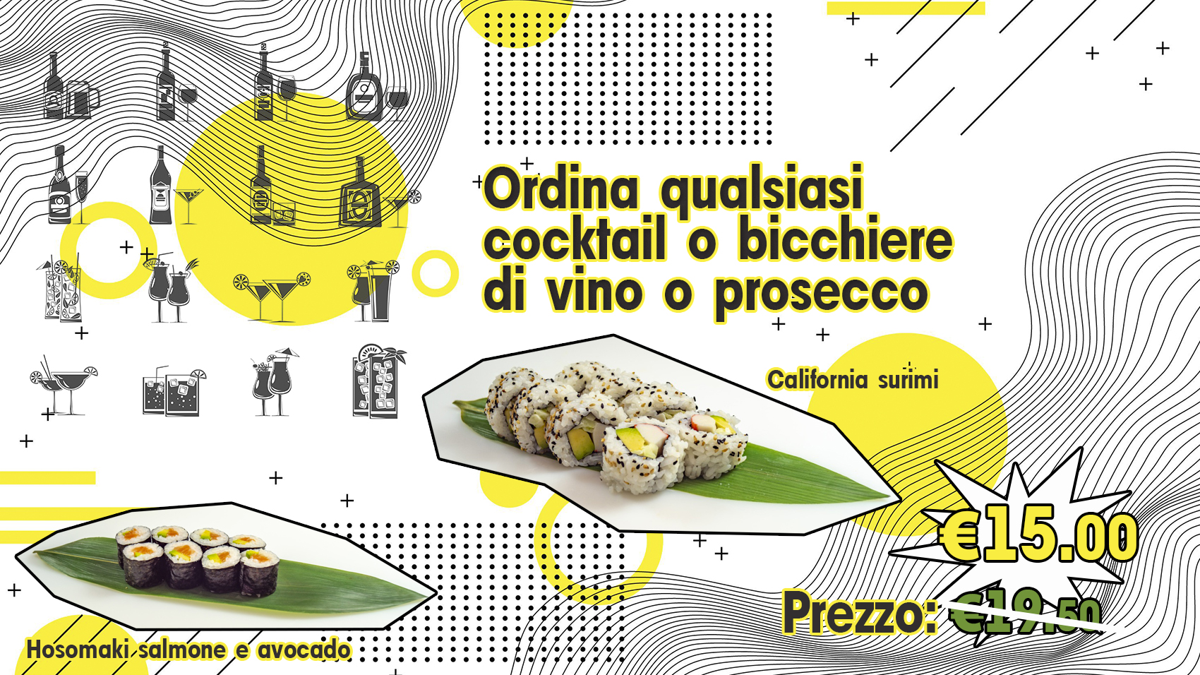 Banner Formula Sushi con California roll e hosomaki